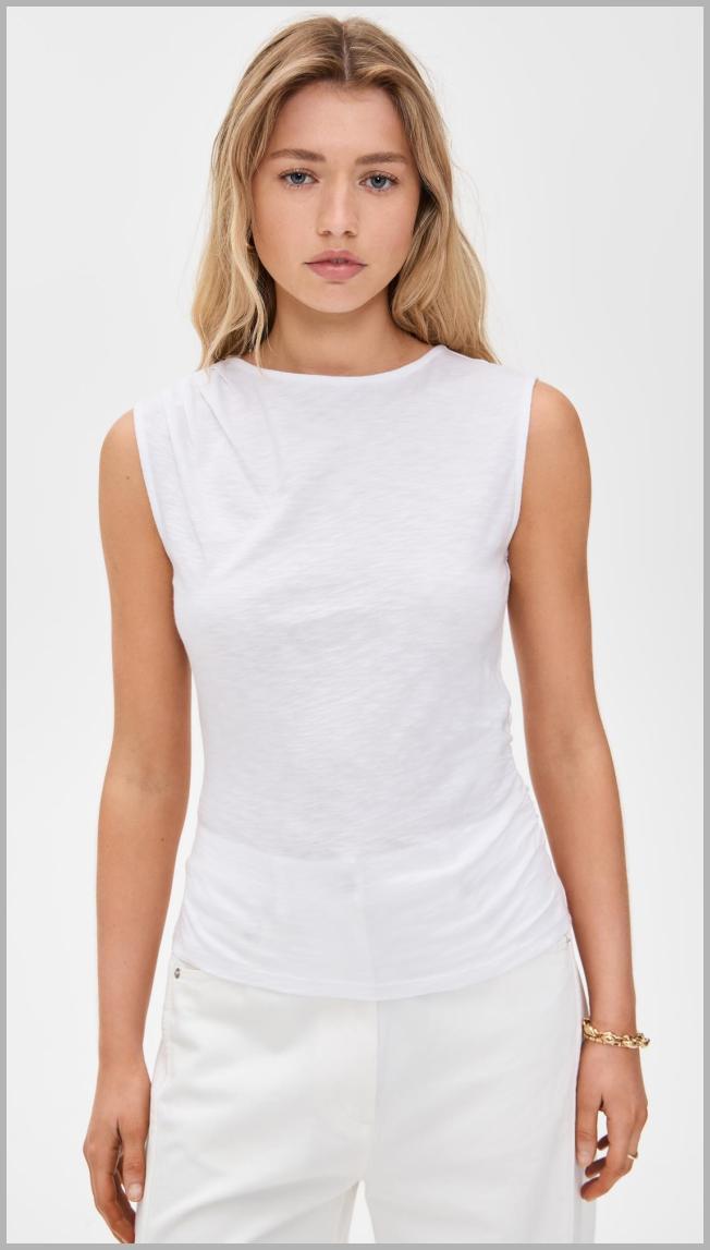 Veronica Beard Jean Brody Tee - White - [M] Price Integrity Rank ( 0 )